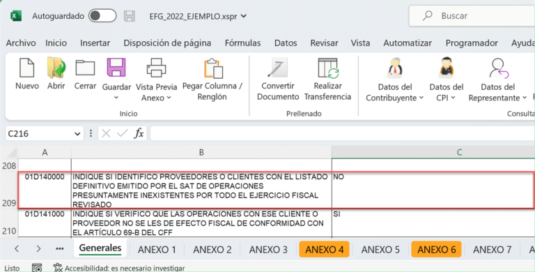 Tabla EL DICTAMEN FISCAL y EL ART 69-B EFOS